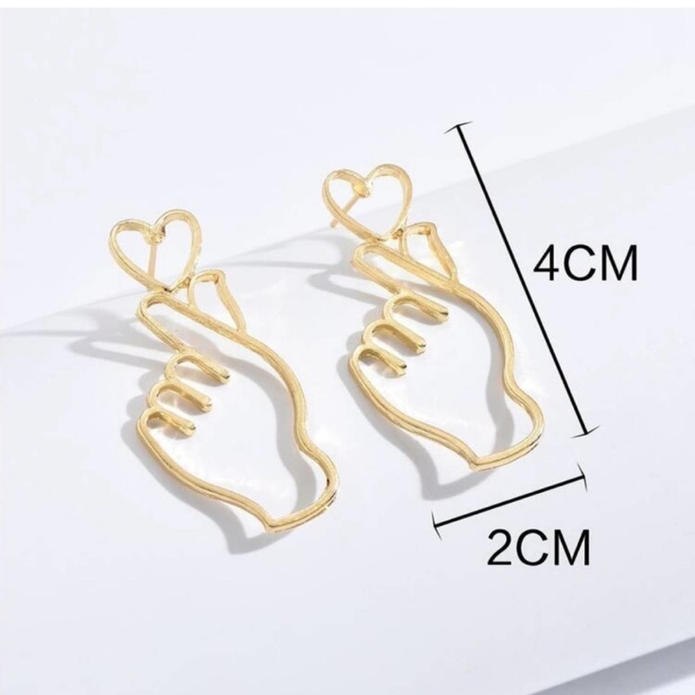 Heart & Gesture Emoji Earrings I Love You BRAND NEW - Picture 5 of 6